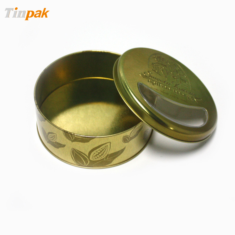 round tea tins with flat lid